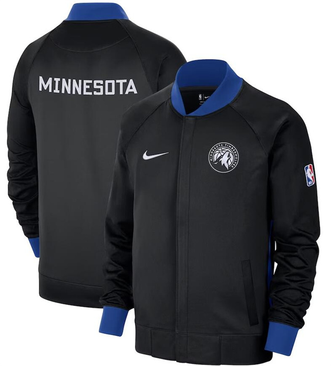 Men's Minnesota Timberwolves Black 2022/23 City Edition Full-Zip Jacket